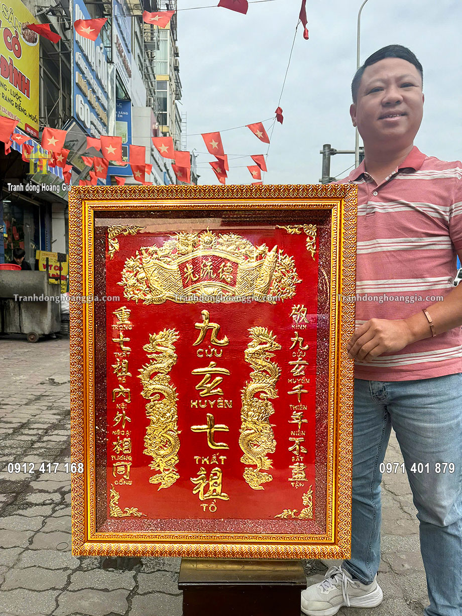Tranh đồng Hoàng Gia là địa chỉ chế tác cửu huyền thất tổ mạ vàng uy tín