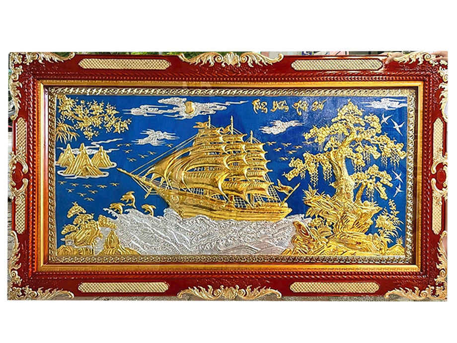 Hoàn Thiện Tranh Thuận Buồm Xuôi Gió Mạ Vàng Bạc Cao Cấp - TR0684