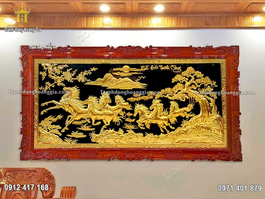Bức tranh mã đáo thành công mạ vàng 24K được nghệ nhân chế tác tinh xảo