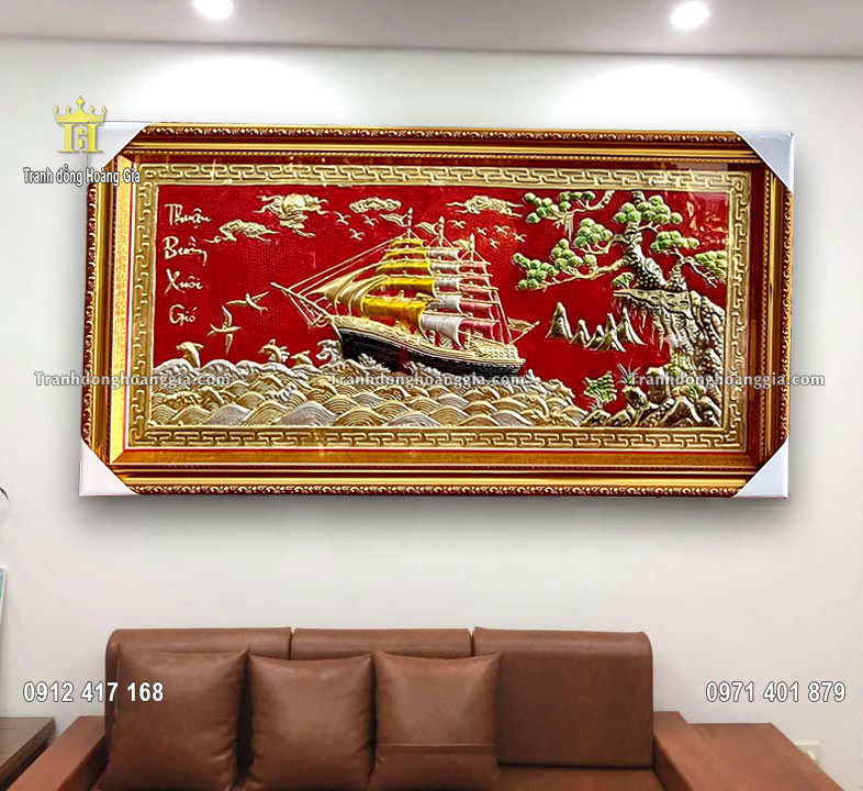 Tranh thuận buồm xuôi gió là dòng sản phẩm cao cấp treo phòng khách
