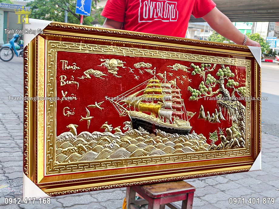 Tranh thuận buồm xuôi gió thích hợp treo tại phòng khách, phòng làm việc sang trọng