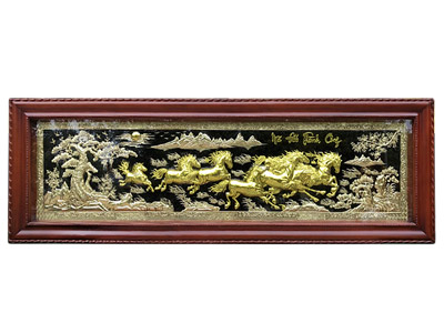 Bức tranh Mã Đáo Thành Công mạ vàng khổ lớn 300cm x 100cm - TR0222