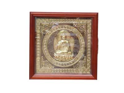 Bức tranh Phật Thích Ca Mâu Ni bằng đồng vàng hun giả cổ tuyệt đẹp - TR0271