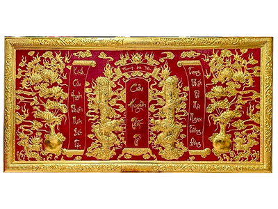 Tấm Cữu Huyền Thất Tổ Bằng Đồng Mạ Vàng 24K Treo Phòng Thờ - TR0705