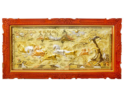 Tranh Đồng Mã Đáo Thành Công Khảm Tam Khí Cao Cấp Tuyệt Đẹp- TR0743