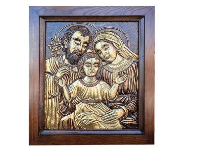Tranh Gia Đình Thánh Gia Tranh Công Giáo Bằng Đồng Làm Theo yêu Cầu - TR0734