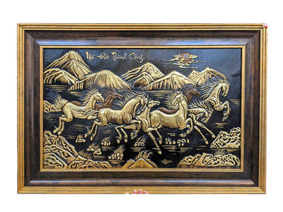 Tranh Mã Đáo Thành Công Bằng Đồng Làm Màu Giả Cổ Độc Đáo - TR0737