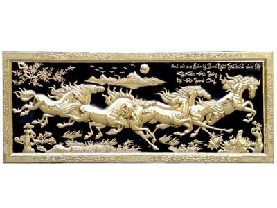Tranh Mã Đáo Thành Công Bằng Đồng Vàng Thủ Công Tinh Xảo 2M46 - TR0525