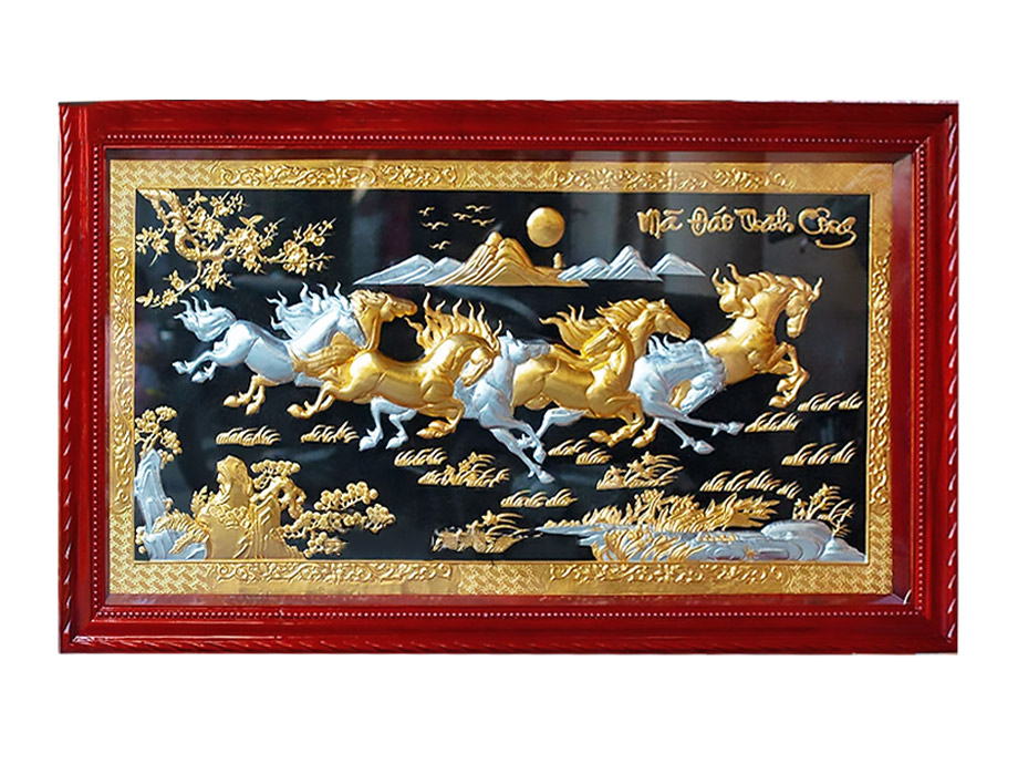 Tranh Đồng Mã Đáo Thành Công Mạ Vàng Bạc Cao Cấp - TR0399