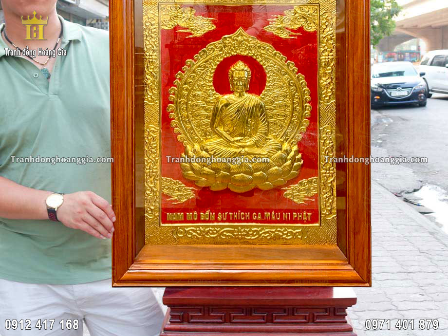 Nguyên liệu chế tác tranh Đức Phật là đồng tấm cao cấp