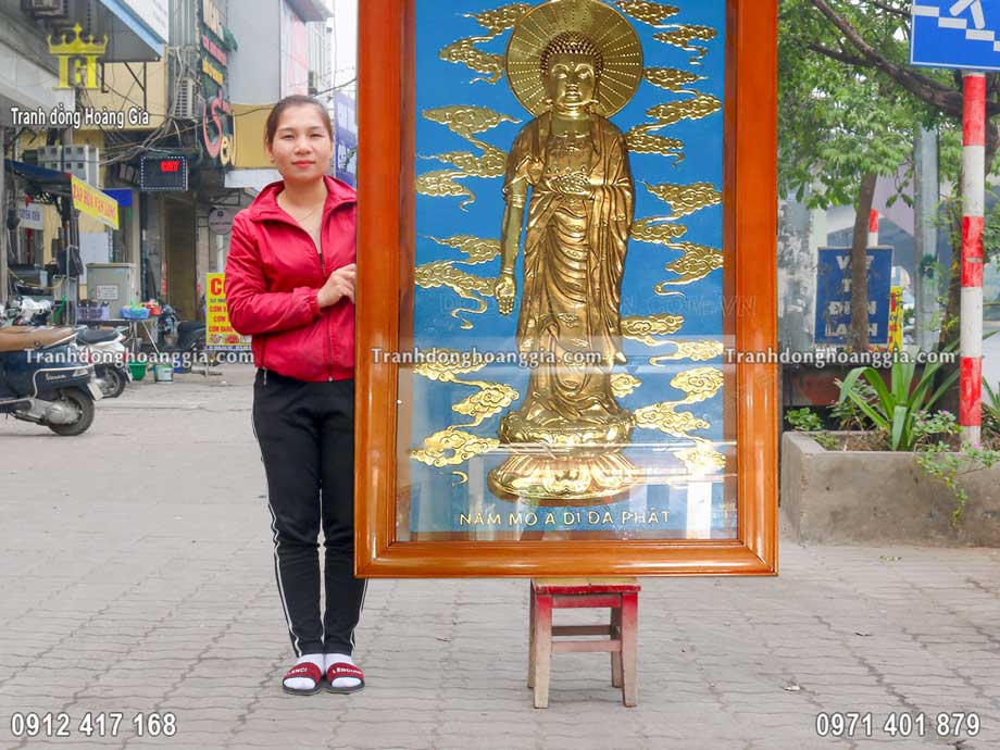 Bức tranh Phật bằng đồng có độ bền cao, an tâm sử dụng lâu dài