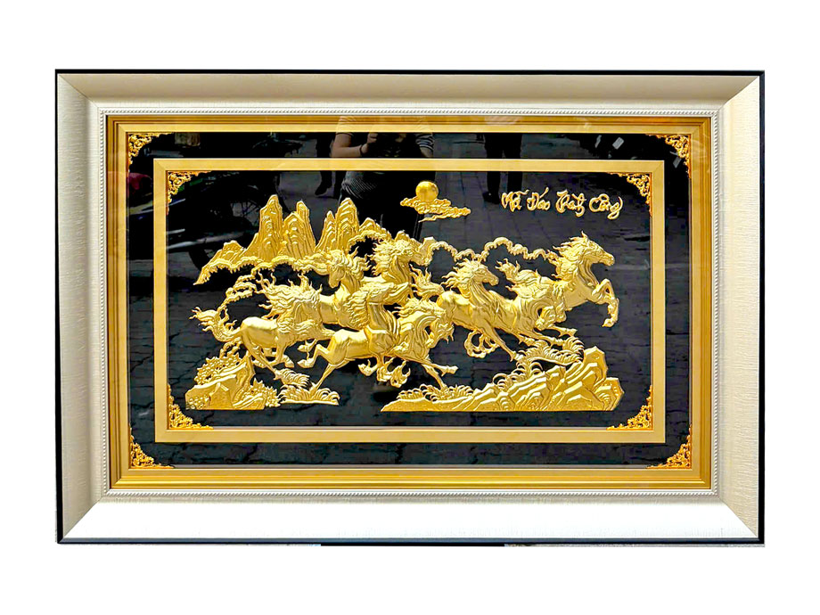 Tranh Mã Đáo Thành Công Bằng Đồng Mạ Vàng Quà Tặng Ý Nghĩa - TR0747