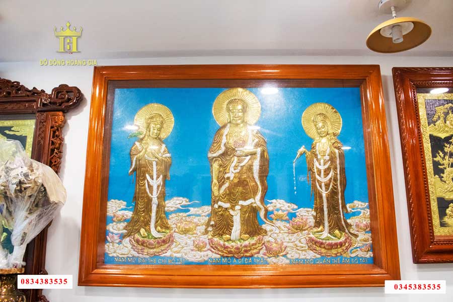 Bức tranh tam Phật mang đến may mắn, bình an cho gia chủ 