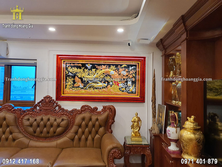 Tranh vinh hoa phú quý khảm tam khí treo phòng khách đẹp nhất