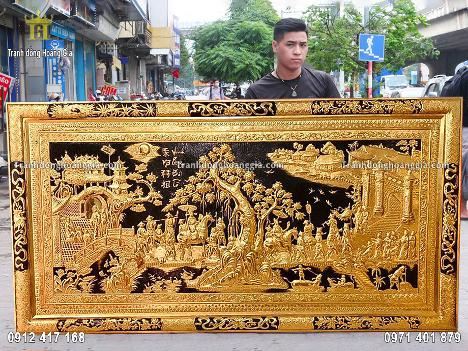 Nguyên liệu chế tác tranh vinh quy bái tổ là đồng tấm nhập khẩu