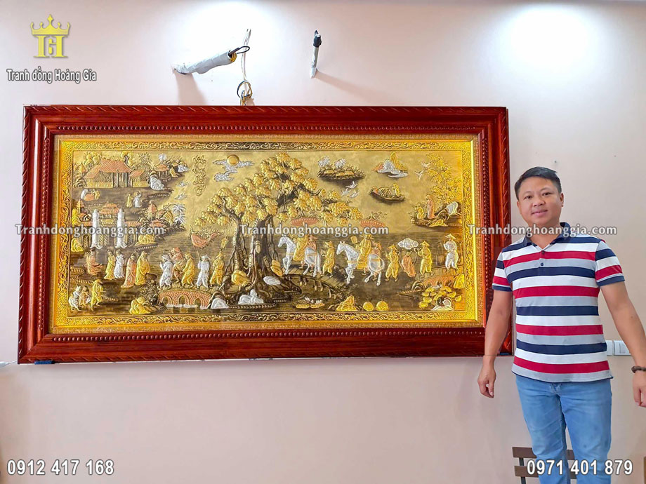 Tranh vinh quy bái tổ bằng đồng là dòng sản phẩm tranh đẹp